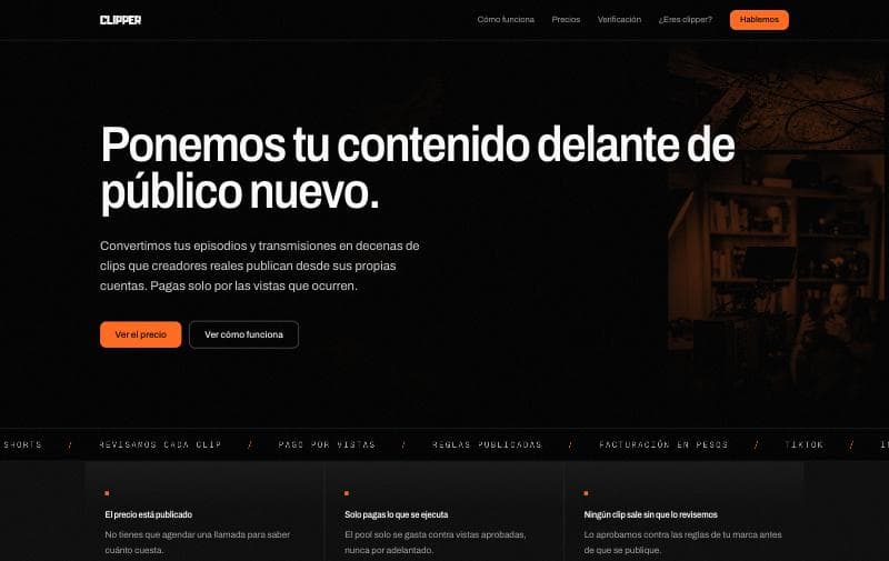 Portada del sitio de Clipper